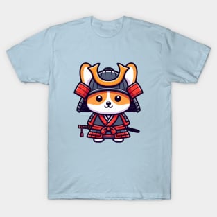 cute corgi samurai warrrior T-Shirt